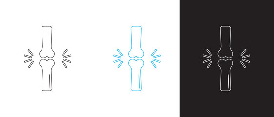 Arthritis Knee bones with Joint Pain Icon, knee pain icon, vector illustration.