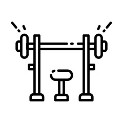 Bench Press Gym Filled Icon Vector Illustration