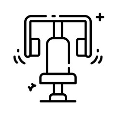 pec deck gym icon line vector design in trendy style