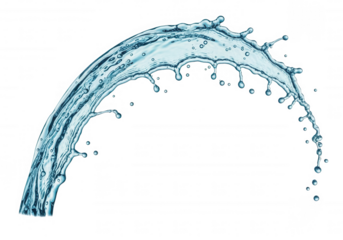 Aqua splash arc isolated on a transparent background
