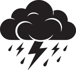 Dramatic storm cloud with lightning and rain drops