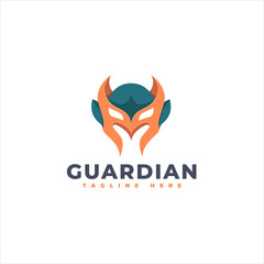 Mystical Guardian Helmet Logo Template Design Concept
