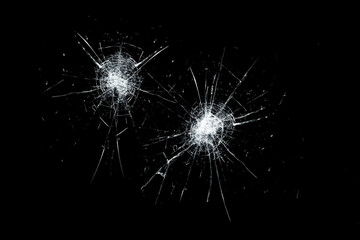 Fototapeta premium Broken Glass on Black Background – Shattered Texture