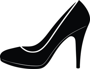 high heel silhouette vector, stiletto shoe illustration