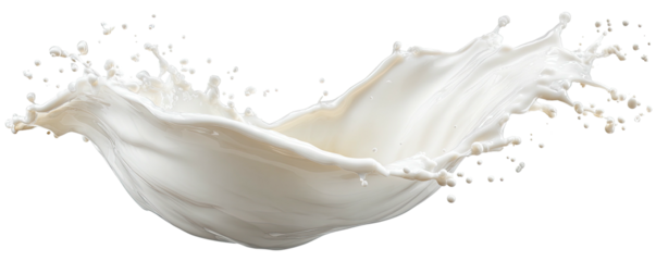 A dynamic shot showcasing a milky splash, with a high degree of detail and a pristine white hue