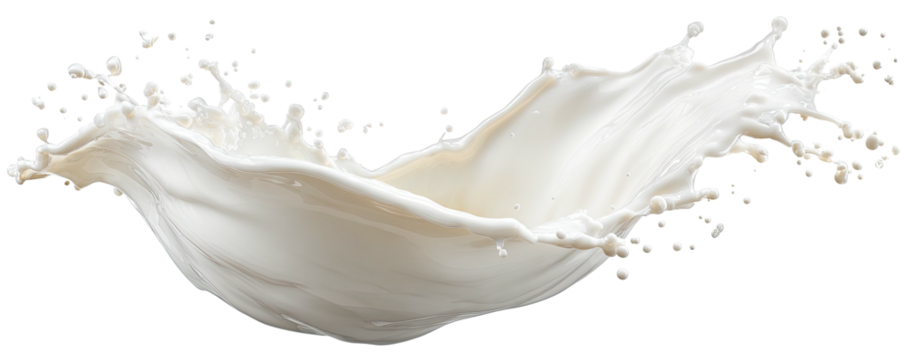A dynamic shot showcasing a milky splash, with a high degree of detail and a pristine white hue