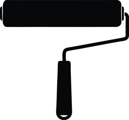 paint roller silhouette vector, home improvement illustration