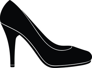 high heel silhouette vector, formal shoe illustration