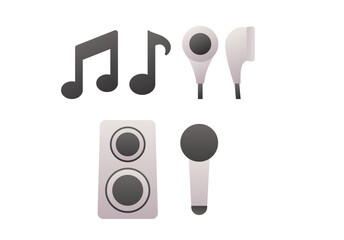 music icon with gradient style