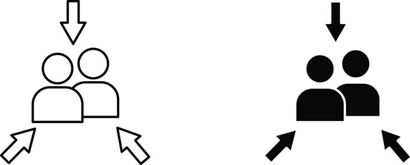 assembly point  icon vector graphic illustration  with white background flat hand made icon fill icon .