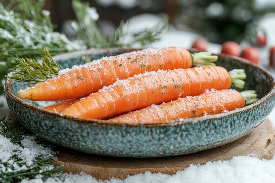 Bowl of carrots with a sprinkle of dill.