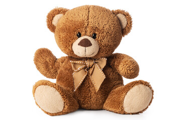 Teddy bear plush toy for kids isolated on white background