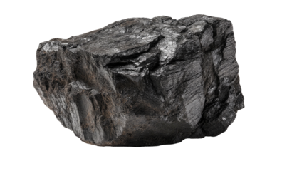 Close-up of a dark, rough, textured chunk of rock, showcasing natural geological formations