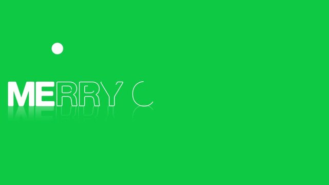 animated jumping or bouncing ball of Merry Christmas text word lettering typography glow neon reveal, Bright letters jump in the inscription theme video,motion seamless loop animation green screen bac