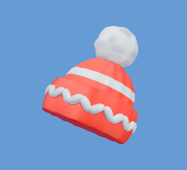 Winter beanie 3D vector icon