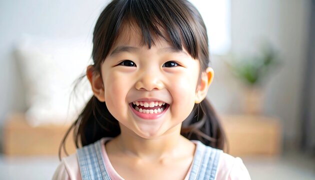Smiling child looking directly at the viewer