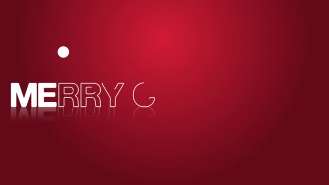 animated jumping or bouncing ball of Merry Christmas text word lettering typography glow neon reveal, Bright letters jump in the inscription theme video,motion seamless loop animation red christmas bg