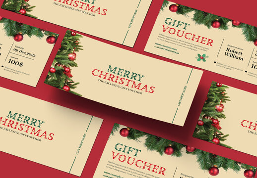 Eligant Christmas Gift Voucher Template