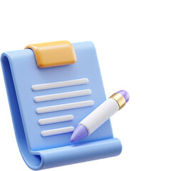 Clipboard and pencil illustration for business documentation concept