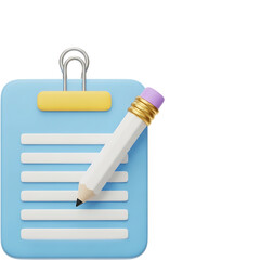 Clipboard and pencil illustration planning notes tasks reminder