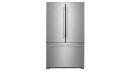Isolated French door refrigerator with freezer drawer, a stainless steel kitchen appliance