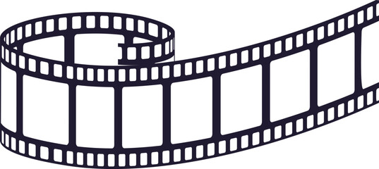 Film strip unrolling representing cinema and entertainment