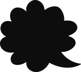 Black thought speech bubble indicating dialogue or conversation