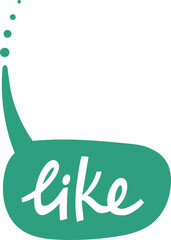 Like text in speech bubble for social media approval
