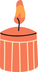Burning candle icon creating cozy warm festive atmosphere