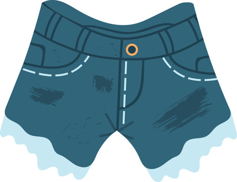 Denim shorts cutoffs garment flat vector design