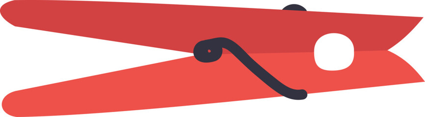 Red clothes peg utility holding laundry illustration