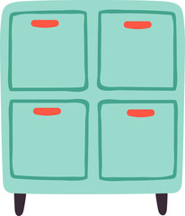 Mint green square drawers cabinet storage unit