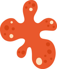 Abstract orange amoeba like biological cell illustration