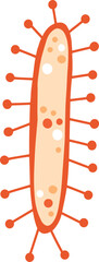 Cartoon bacteria or virus representing health, disease, and microbiology