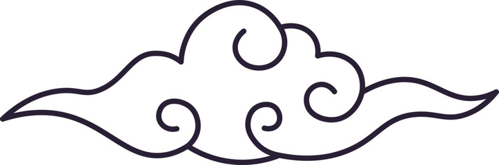 Traditional Japanese cloud outline art symbol