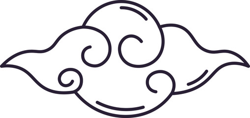 Traditional Chinese cloud design with swirling lines