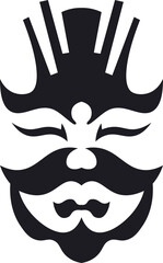 Japanese samurai warrior kabuki mask traditional culture