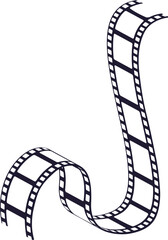 Naklejka premium Curled film strip representing cinema and entertainment media