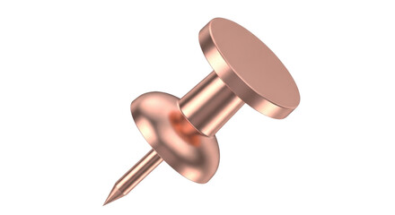 Isolated drawing pin made of copper ready for use in office, school or at home