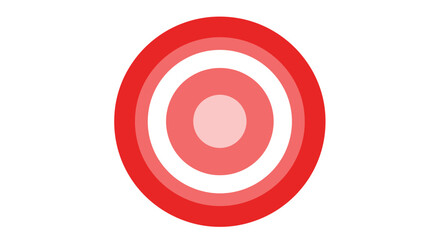 Simple red and white target with concentric rings isolated on white background