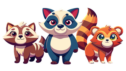 animal, fox, cartoon, skunk, vector, dog, illustration, cat, love, set, baby, teddy bear, toy, fun, art, cute, pet, brown, pink, orange, blue, heart, funny, character, adorable, kid, valentine, animal