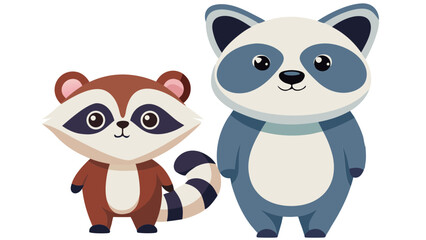 animal, fox, cartoon, skunk, vector, dog, illustration, cat, love, set, baby, teddy bear, toy, fun, art, cute, pet, brown, pink, orange, blue, heart, funny, character, adorable, kid, valentine, animal