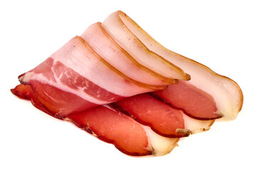 Sliced Bacon Arrangement, isolated on white background