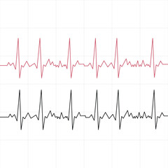 Medical Heart Rate Monitor Display with ekg Pulse Trace editable Illustration design