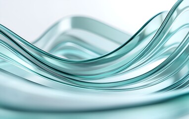 Abstract Turquoise Glass Waves: Modern, Transparent, and Elegant Background for Design