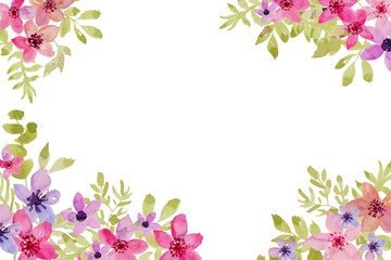 Watercolor flowers background vector for design.