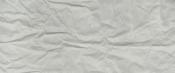 Crumpled grey paper texture. Abstract white background with wrinkled cardboard texture. Vector illustration of a realistic origami page card folded and then unfolded sheet of paper.