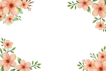 Watercolor flowers background vector for design.