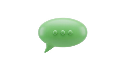 Isolated light-green three-dot speech bubble for discussion in social media message box icon