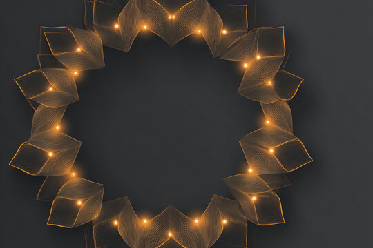Abstract Diwali graphic with glowing diyas and central blank text area.